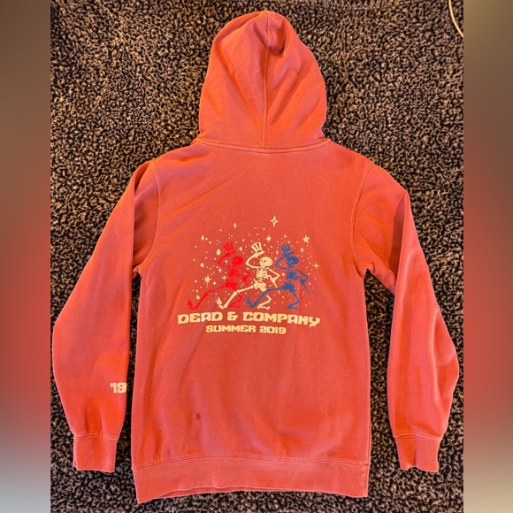 Dead & Company Official 2019 Tour Mauve Pullover Fleece Hoodie Men’s Small - Picture 1 of 9